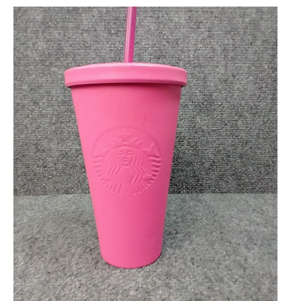 Starbucks Cold Cup Tumbler 16oz Pink Matte Stainless Steel Siren Logo